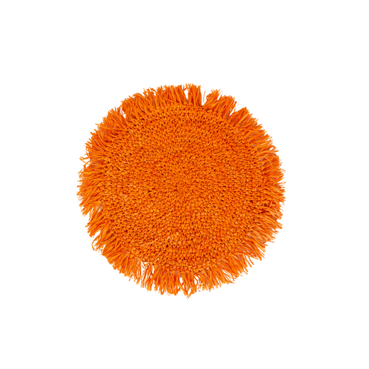 Pumpkin Seagrass Placemat in Rustic Orange