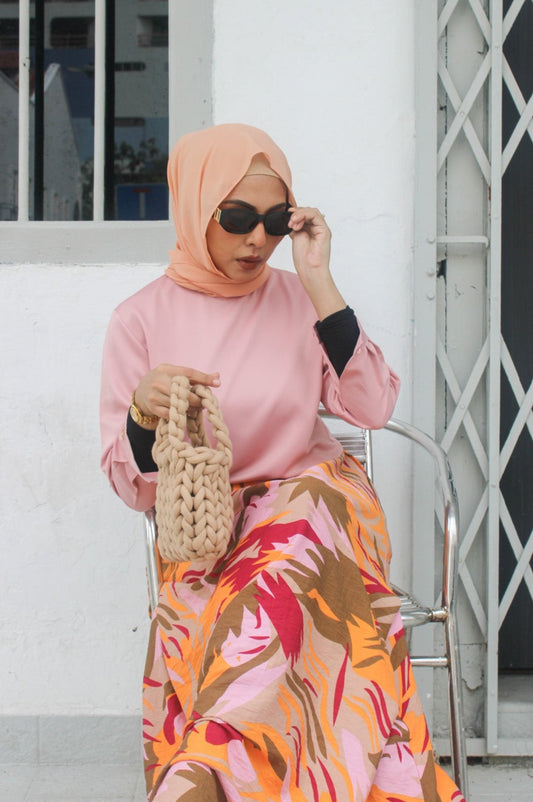 Baju Kurung Top in Pearly Pink